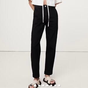 Banana Republic LONG The Weekender Slim Barrel Leg Pant Black 8 713475